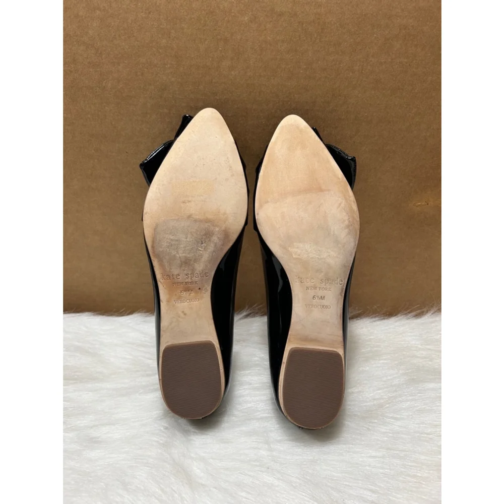 Kate Spade New York Patent Leather Nancy Flats Black Women Size 6.5 - Picture 6 of 7